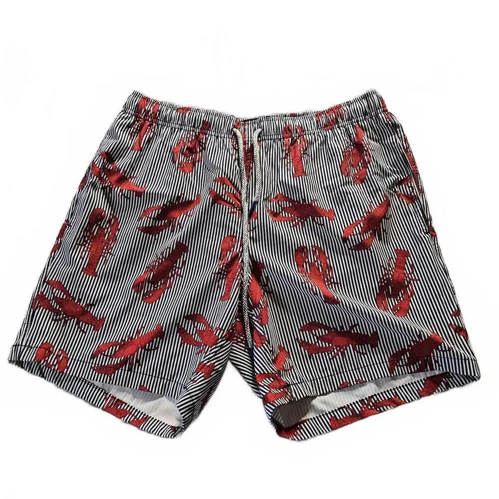 Rainforest Men's Swim Shorts with Lobster Print, Size S